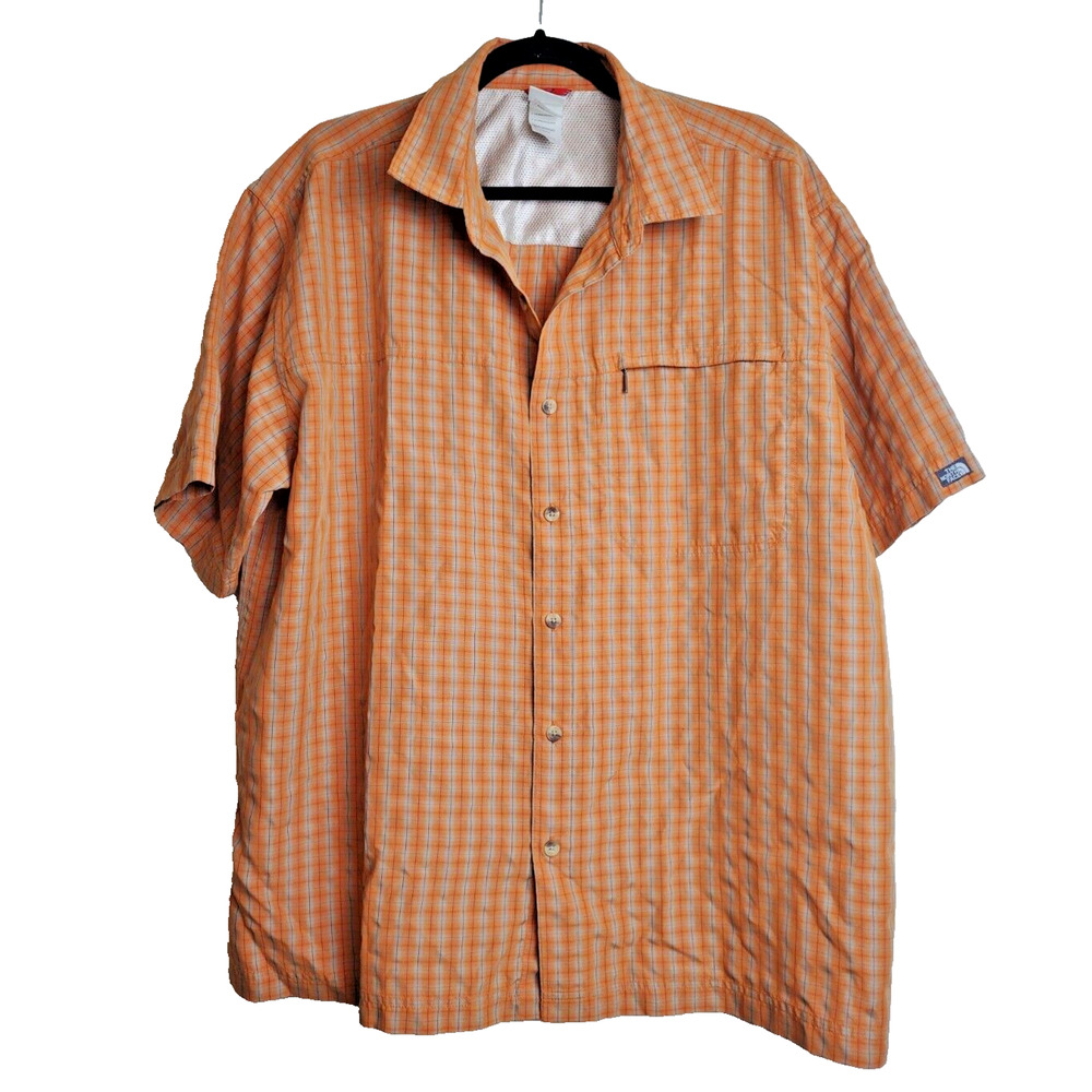 The North Face Shirt Mens XL Short Sleeve Hiking Button Down Nylon Outdoor